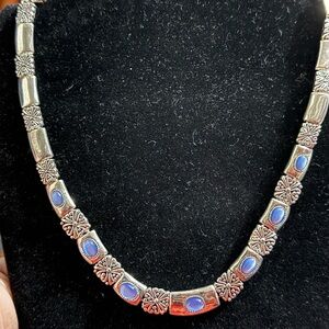 Brighton Silver Necklace with Blue Accents